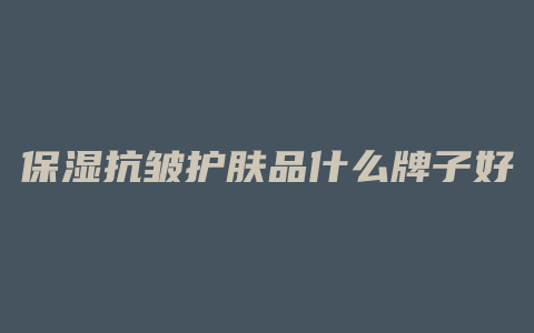 保湿抗皱护肤品什么牌子好
