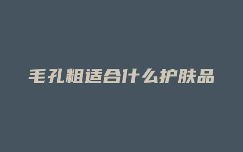毛孔粗适合什么护肤品
