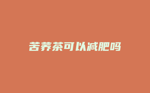 苦荞茶可以减肥吗