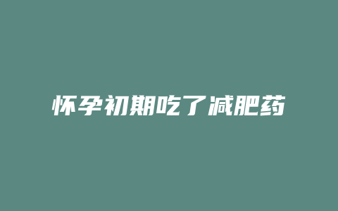怀孕初期吃了减肥药