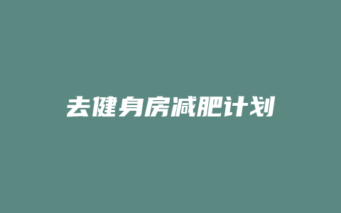 去健身房减肥计划
