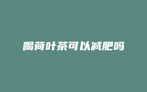 喝荷叶茶可以减肥吗