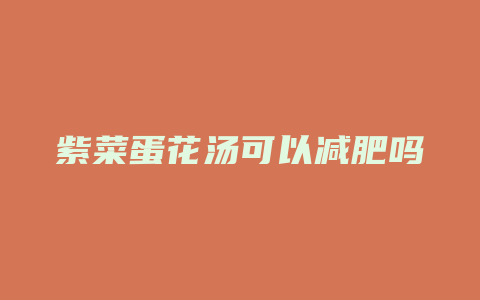 紫菜蛋花汤可以减肥吗